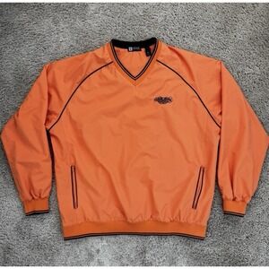 Gear For Sports Pullover Golf Windbreaker Men's Large Lightweight V Neck Orange